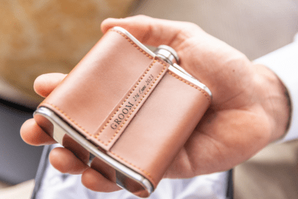 Leather hip flask