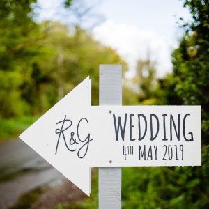 acrylic wedding direction sign
