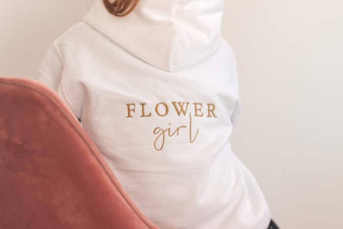 embroidered flower girl hoodie