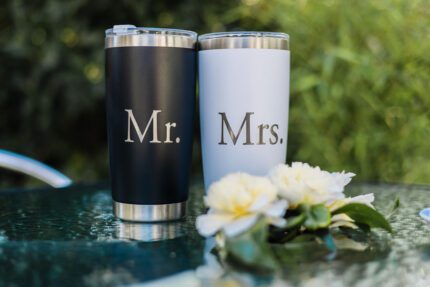 Mr & Mrs Travel mugs