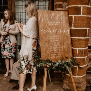 Order of the day rustic wooden wedding signage