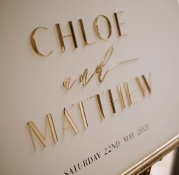 Laser cut acrylic custom wedding signage