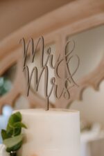 Silver Mr and Mrs cake topper